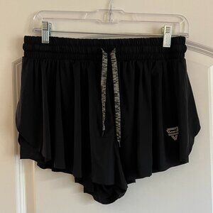Black Flutter-Style Athletic Shorts w/ Tights